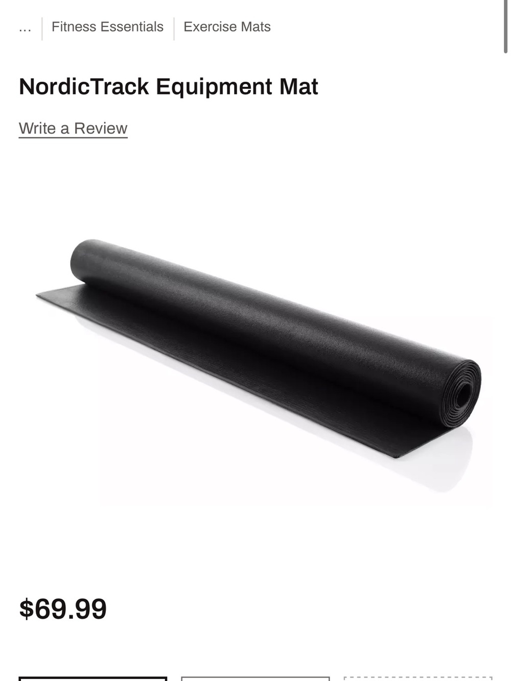 NWT in box - 40x80 NordicTrack Equipment Mat - Black